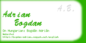 adrian bogdan business card