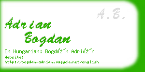 adrian bogdan business card